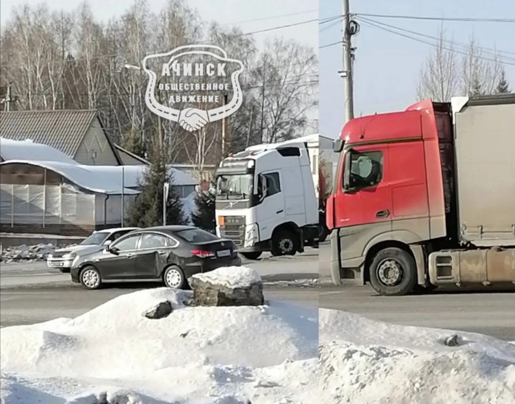 На выезде из Ачинска фура протаранила легковой автомобиль | 18.02.2022 |  Ачинск - БезФормата