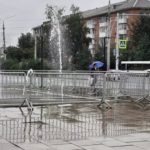 На площади Дворца культуры заработал фонтан