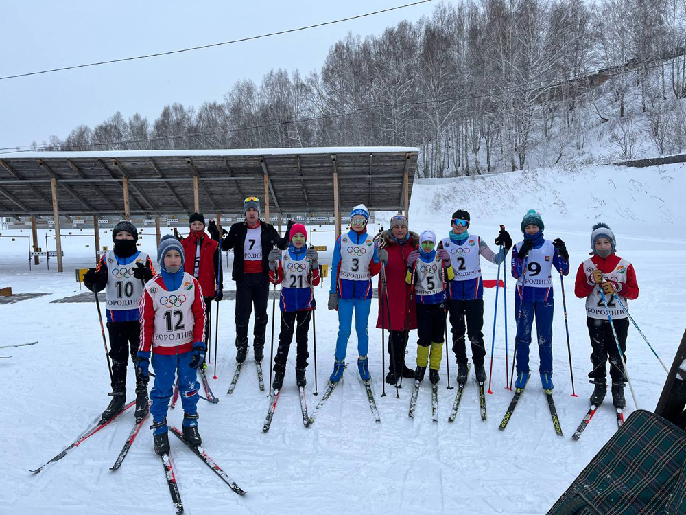 Ленская с биатлонистами